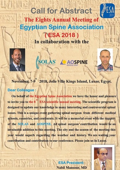 The Eights Annual Meeting of the  EGYPTIAN SPINE ASSOCIATION